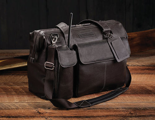Black leather flight bag store