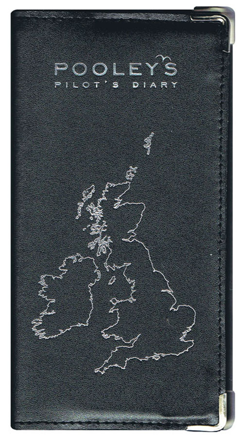 Black Leather Cover for Pooleys Pilots Diary