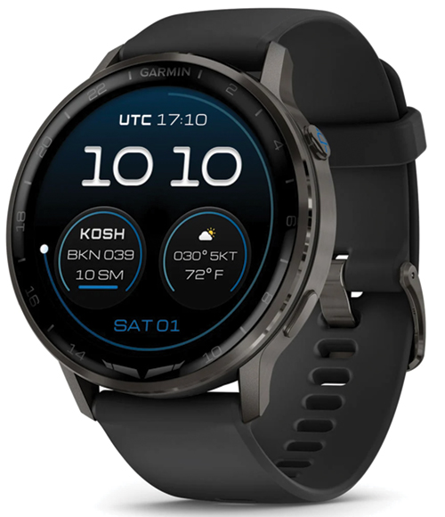 Image 1 of Garmin D2 Air X15 Aviator Smartwatch – Slate with Black Silicone Band