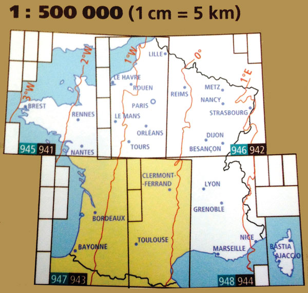 2023/4 French ICAO Charts - Laminated or Paper 1:500,000Image Id:42522