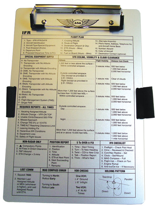 IFR Knee Board - ASA KB-2