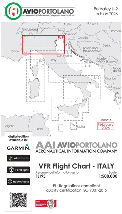 Image 1 of 2026 Italy Aerotouring VFR Flight Charts