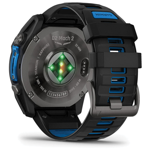 Image 9 of Garmin D2 Mach 2 Aviator Smartwatch 51mm Carbon Gray DLC Titanium with Vented Titanium Bracelet