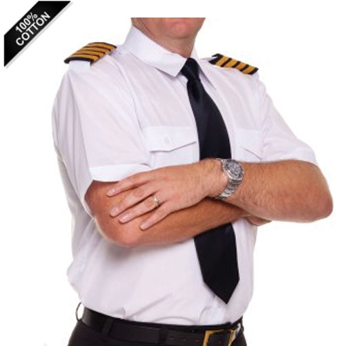 V:One X-Range Mens Short Sleeve Pilot Shirt, Comfort Fit, Tailored