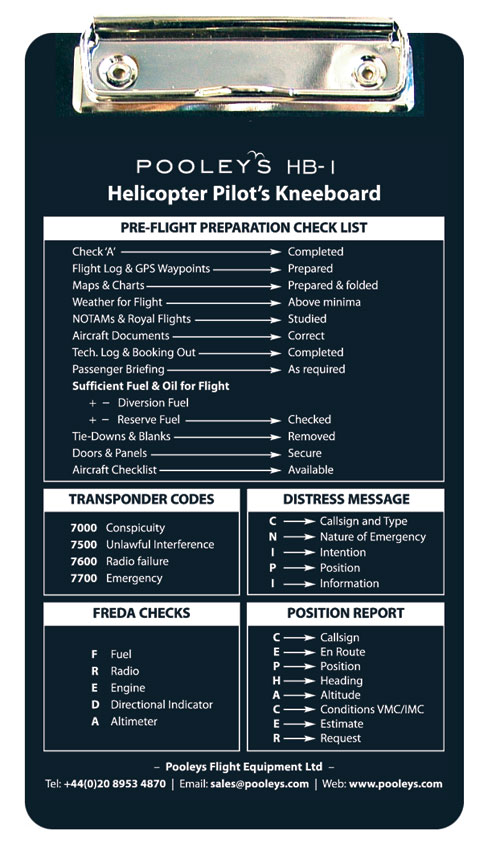 HB-1 Helicopter Knee Board