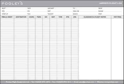 Airways Flight Log Pad A4 Size