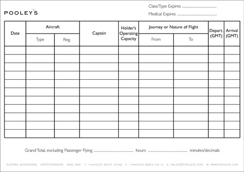 Pooleys Pilot Flying Log Book - With Black Leather CoveringImage Id:47880