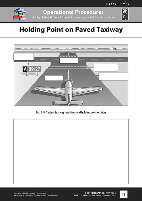 Pooleys Air Presentations – Operational Procedures Student Pilot's Work Book (b/w with spaces for answers)Image Id:48060