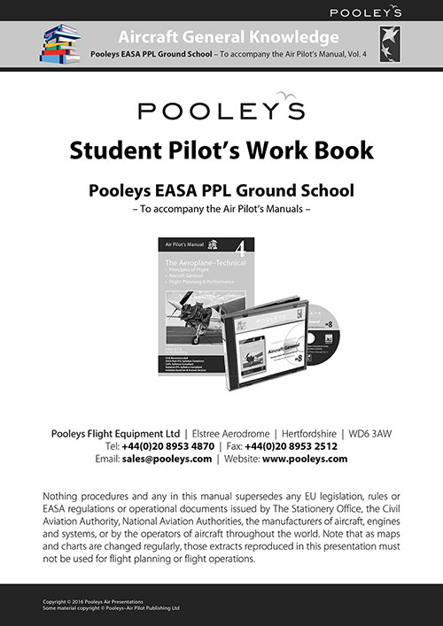 Pooleys Air Presentations – Aircraft General Student Pilot's Work Book (b/w with spaces for answers)Image Id:48074