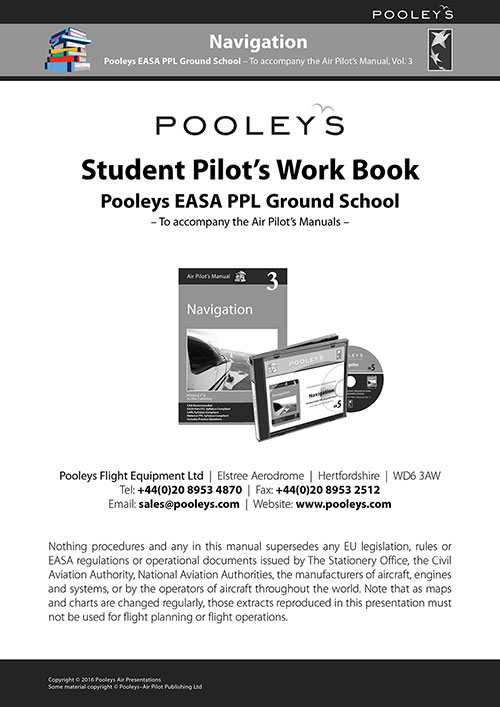 Image 1 of Pooleys Air Presentations – Navigation Student Pilot's Work Book (b/w, with spaces for answers))