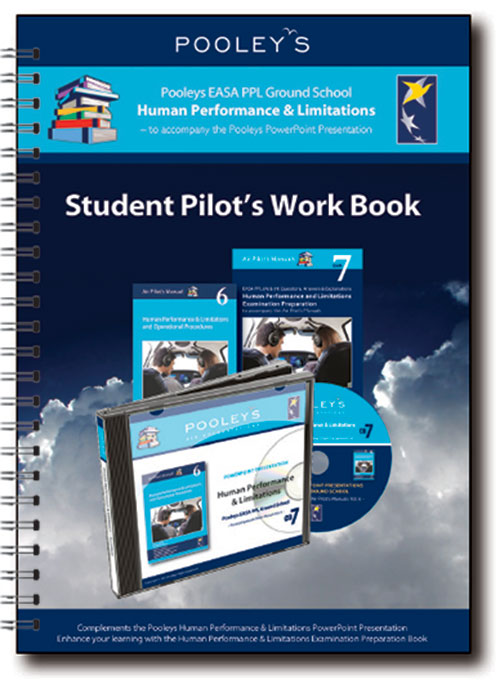 Pooleys Air Presentations – Human Performance & Limitations Student Pilot's Work Book (b/w, with spaces for answers)