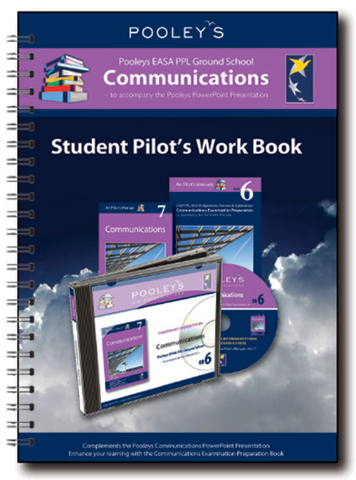 Pooleys Air Presentations – Communications Student Pilot's Work Book (b/w, with spaces for answers)