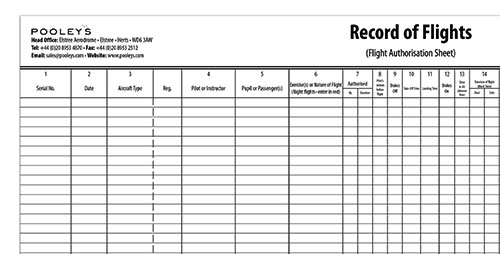 Record of Flights Operation Pad with HOBS columnImage Id:122583