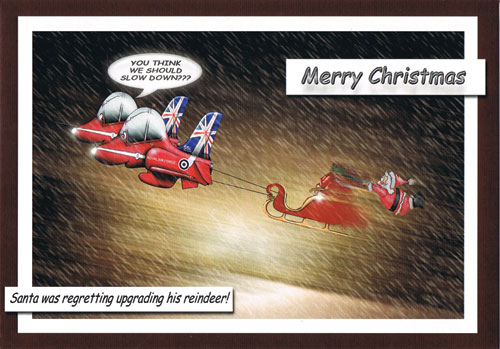 Merry Christmas Novelty Red Arrows Card