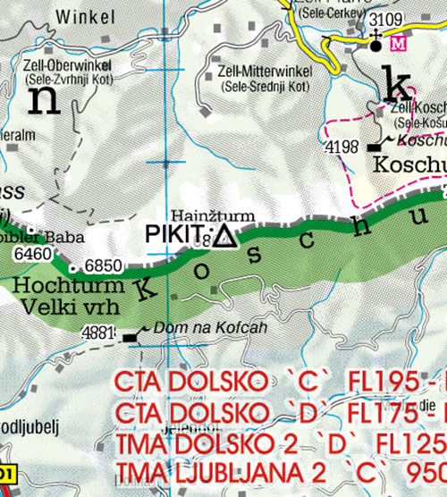 Image 8 of 2025 Slovenia VFR Chart 1:200 000 - Rogersdata (10 DAYS)