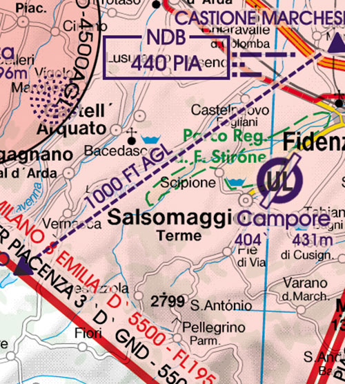 Italy Centre VFR Chart 1:500 000 - RogersdataImage Id:126850