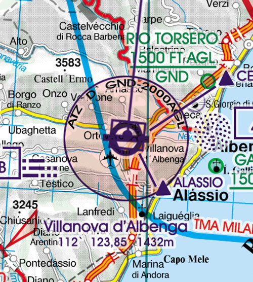 2024 Italy Centre VFR Chart 1:500 000 - RogersdataImage Id:126856