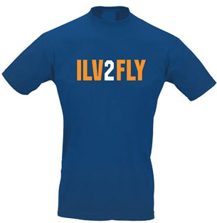 Image ofSlogan T-Shirt - ILV2FLY (BLUE)