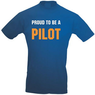 Image ofSlogan T-Shirt - PROUD TO BE A PILOT (BLUE)