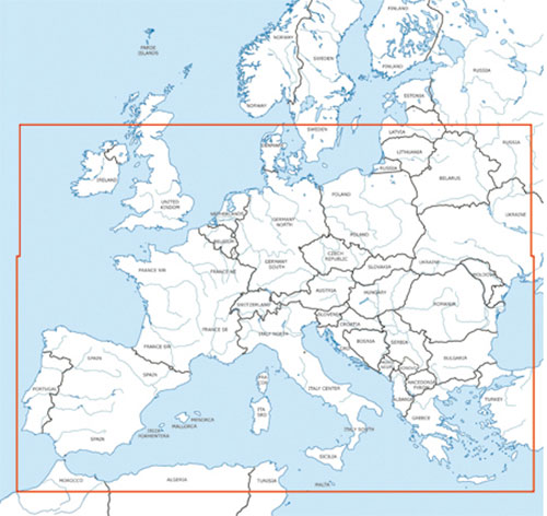 Image 1 of European Aerodromes South – Panorama Chart 1:2.500.000, 2017-2020 - Rogersdata