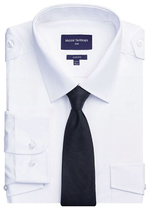 Slim Fit Long Sleeve Pilot Shirt - Brook TavernerImage Id:132553