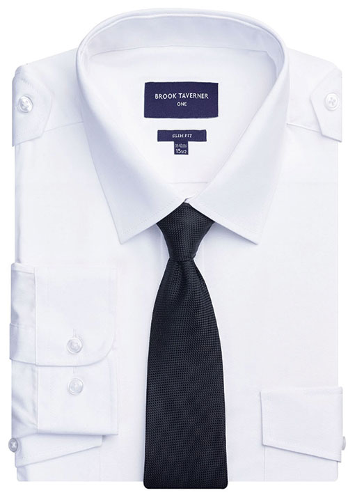 Image 1 of Slim Fit Long Sleeve Pilot Shirt - Brook Taverner