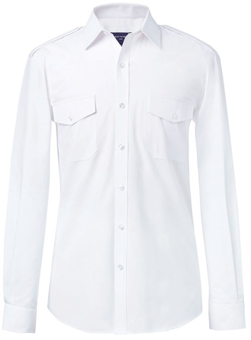 Image 2 of Slim Fit Long Sleeve Pilot Shirt - Brook Taverner