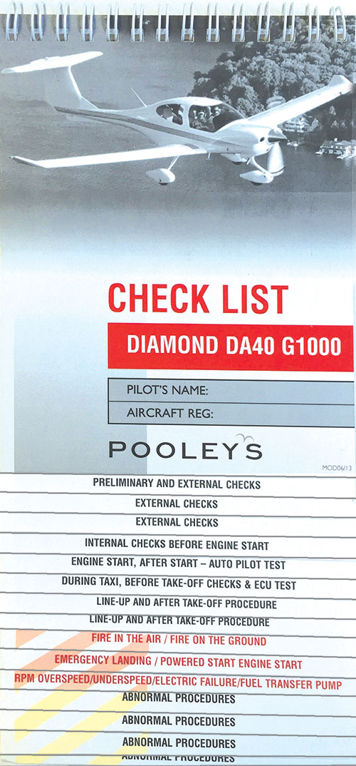 Image 0 of Diamond DA40 G1000 Checklist
