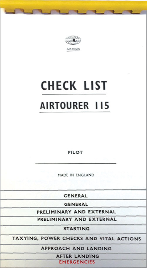 Airtourer 115 Checklist