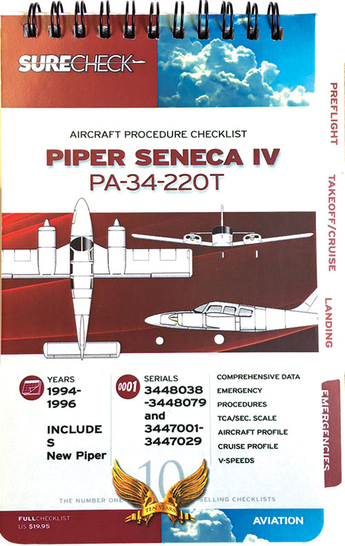 Piper Seneca IV Checklist