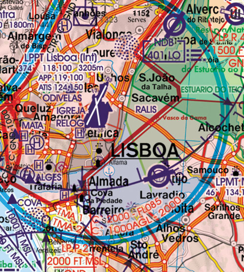 Image 14 of 2025 Portugal VFR Charts 1:500 000 - Rogersdata