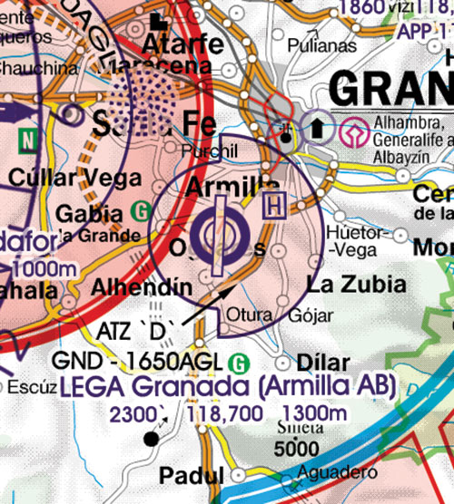 Image 14 of 2025 Spain VFR Charts 1:500 000 - Rogersdata ICH563/ICH564/ICH566/ICH576
