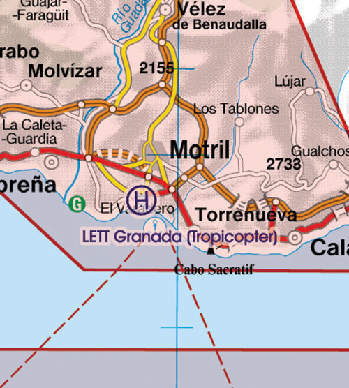Image 16 of 2025 Spain VFR Charts 1:500 000 - Rogersdata ICH563/ICH564/ICH566/ICH576