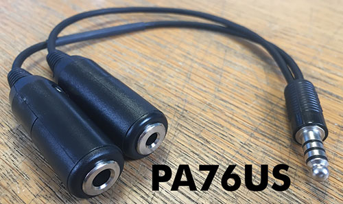 Aviation Headsets & Accessories 2 TO 1 Aviation Headset Adaptor Plug