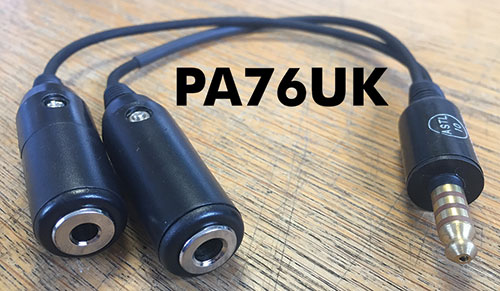 thumbnail interactive-video image 1 of Rugged Air Aviation Headset Replacement Cable Dual Twin Plug CS-MH 1 of 3