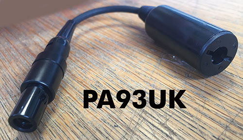 Headset Adaptor Cable - UK helicopter socket to 6 pin lemo plug - PA93UK