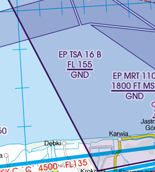 Image 4 of 2025 Poland South East VFR Chart 1:500 000 - Rogersdata