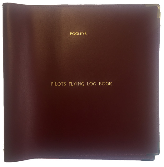 Pooleys Original Commercial Pilot's Log Book Cover – Burgundy