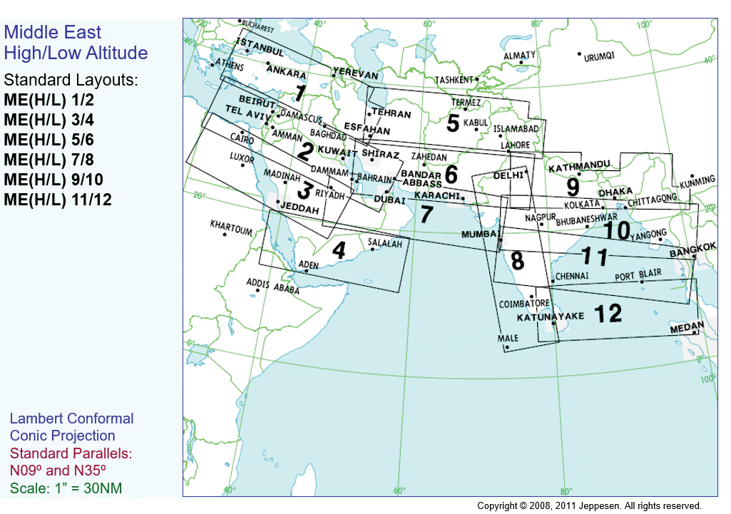 Image 1 of Jeppesen Middle East High/Low Level IFR Charts