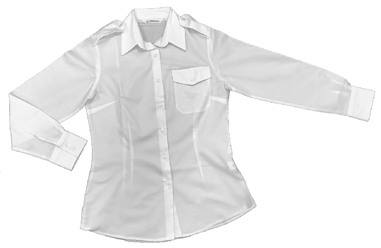 Ladies White Uniform Heritage Pilot Blouses - Long Sleeve