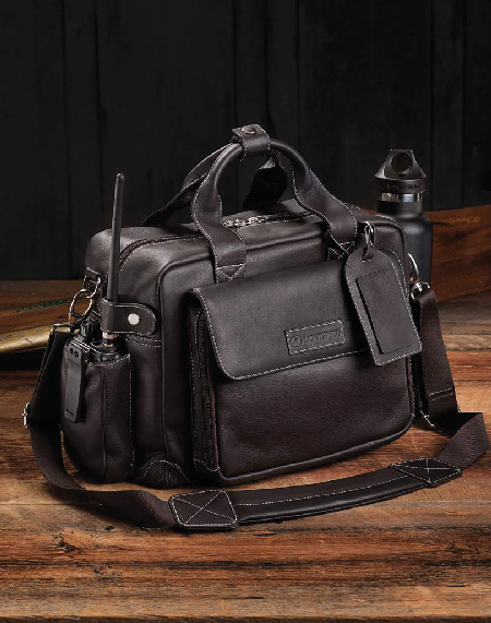 Black leather flight bag store