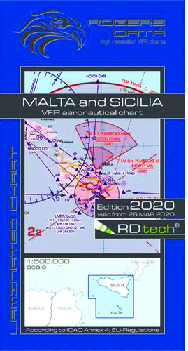 Malta & Sicily VFR Chart 1:500 000 - Rogersdata