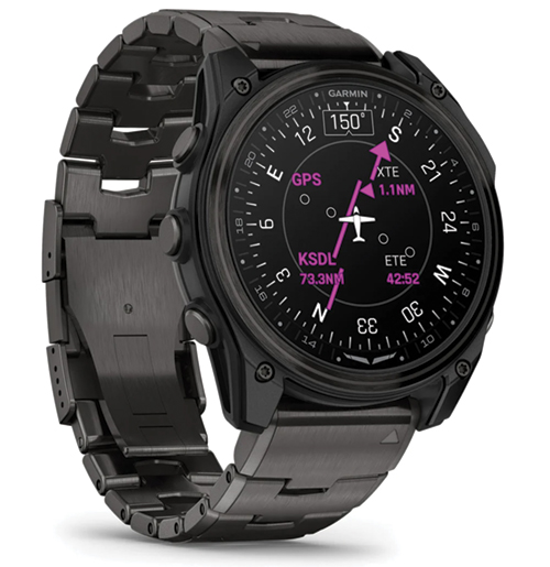 Image 13 of Garmin D2 Mach 2 Aviator Smartwatch 51mm Carbon Gray DLC Titanium with Vented Titanium Bracelet