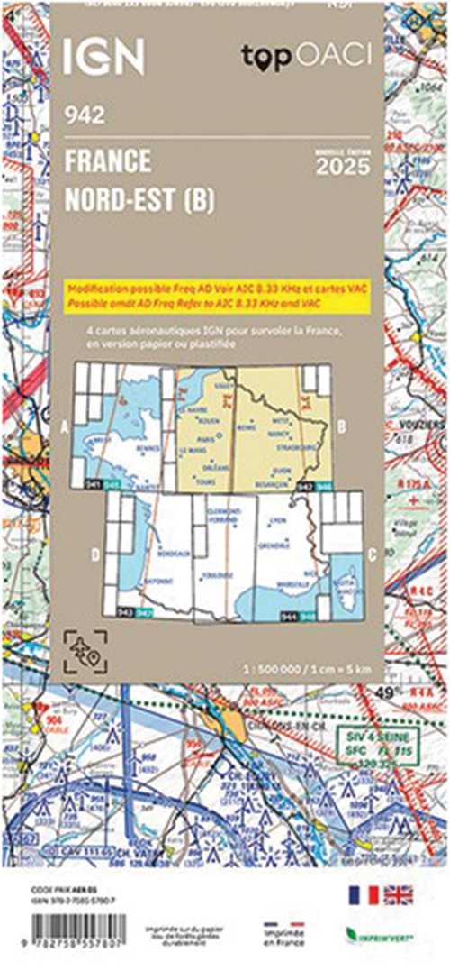 Image 4 of 2025 France ICAO Charts - Laminated or Paper 1:500,000