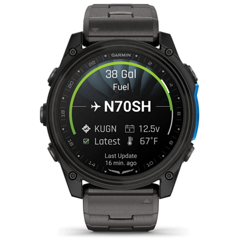 Image 7 of Garmin D2 Mach 2 Aviator Smartwatch 51mm Carbon Gray DLC Titanium with Vented Titanium Bracelet
