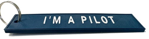 Image 1 of 3D Printed I'm a Pilot Keyring