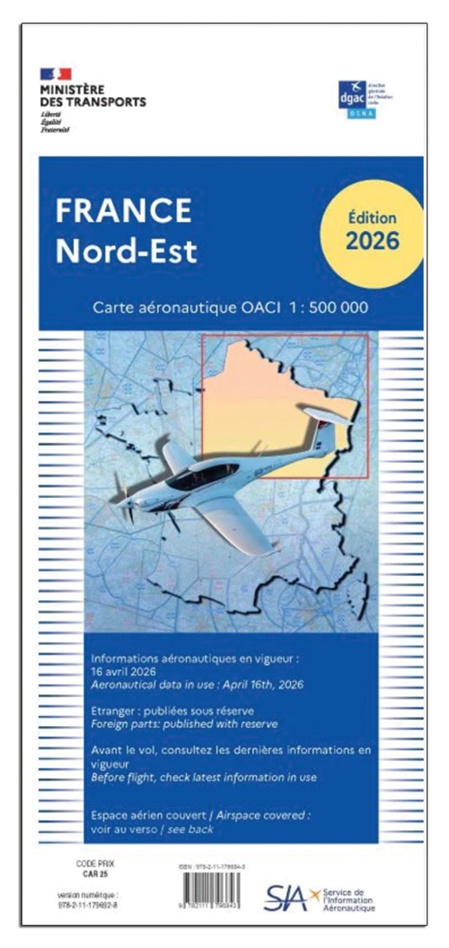 Image 5 of 2026 France ICAO Charts - Laminated or Paper 1:500,000