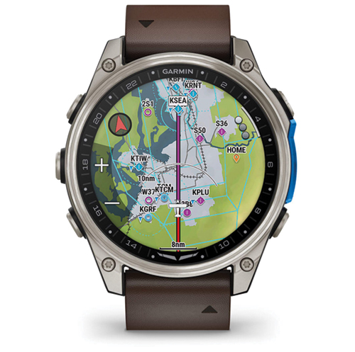 Image 11 of Garmin D2 Mach 2 Aviator Smartwatch 47mm Titanium with Oxford Brown Leather Band