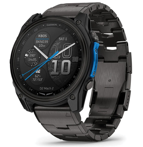 Image 6 of Garmin D2 Mach 2 Aviator Smartwatch 51mm Carbon Gray DLC Titanium with Vented Titanium Bracelet