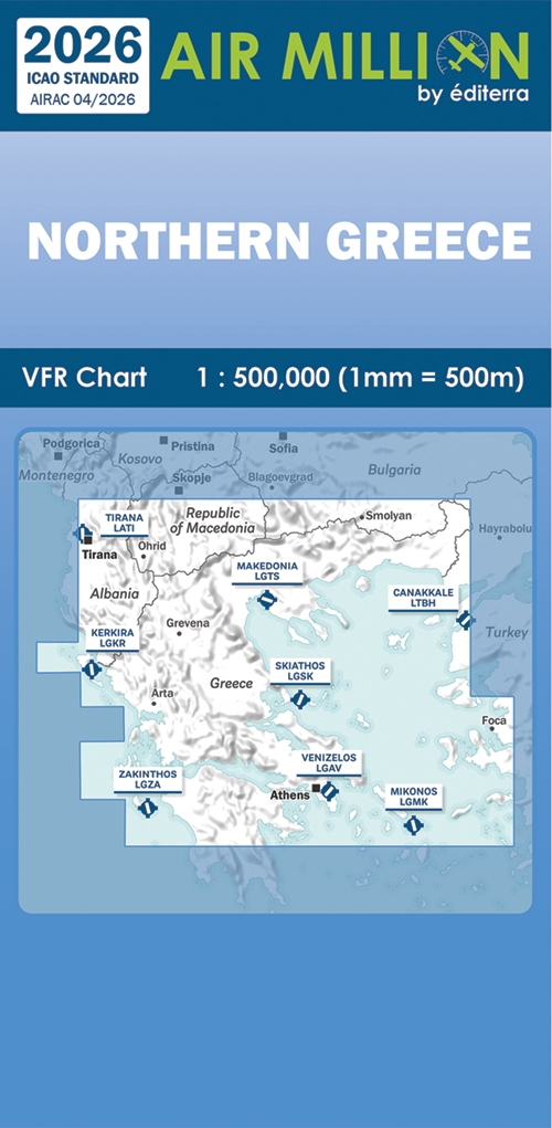Image 0 of Air Million Zoom Edition 2026 – 1:500 000 Northern Greece, Balkans (Chart 1/2)